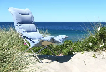 Fiesta Soft sun lounger - Light blue-beige supertex - Fiam