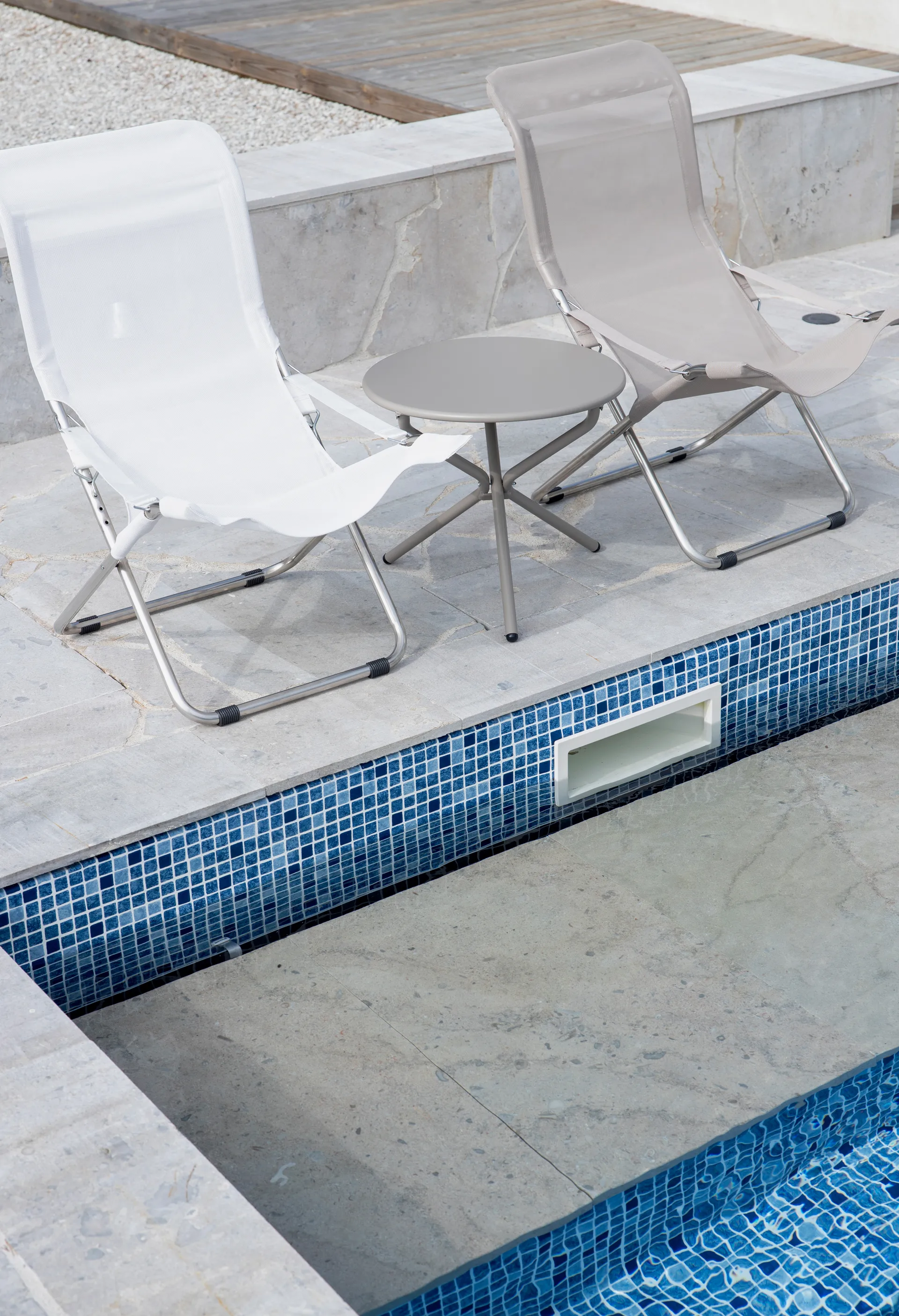 Fiesta sun lounger, White-beige Fiam
