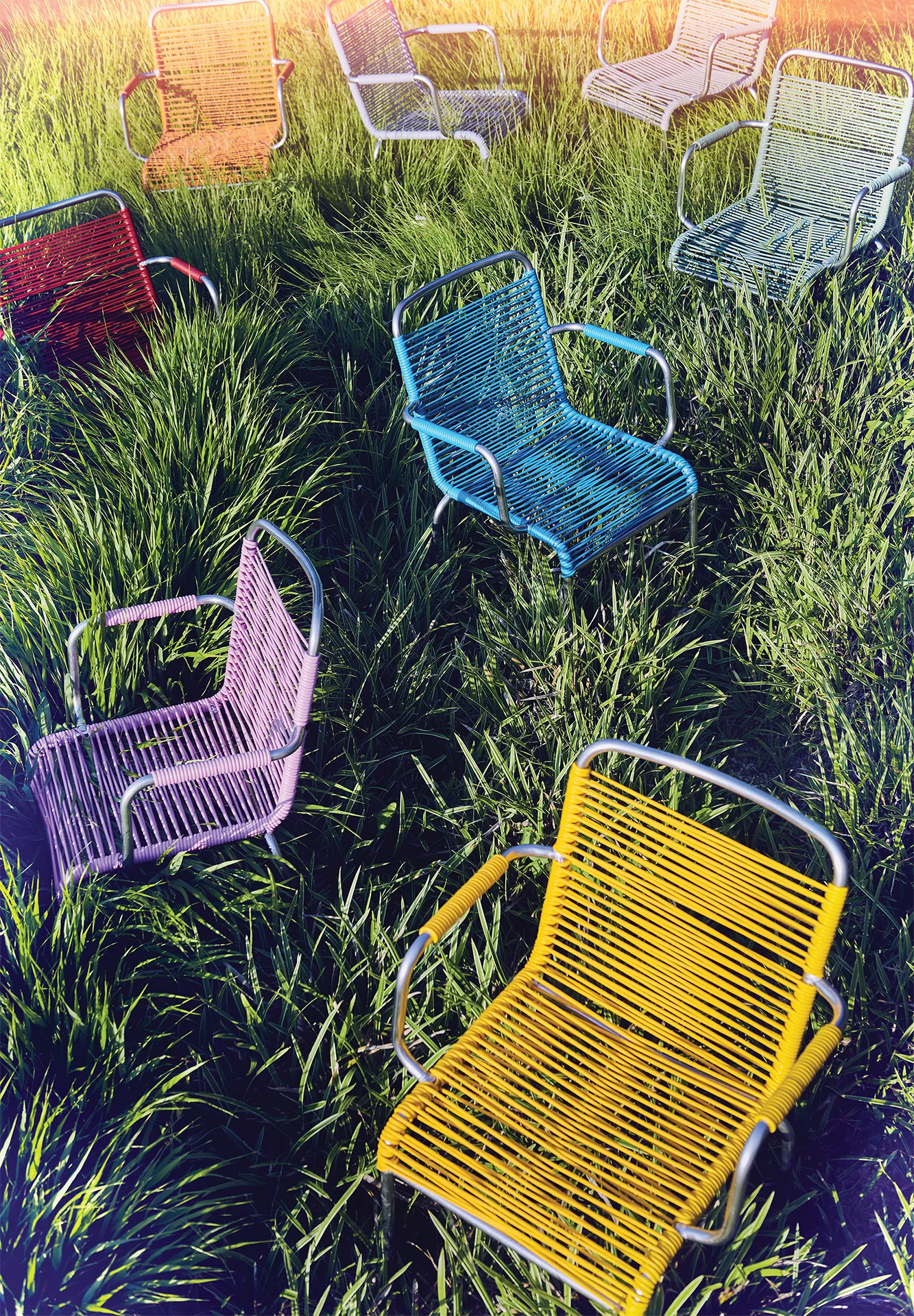 Mya armchair aluminium, Sage green Fiam