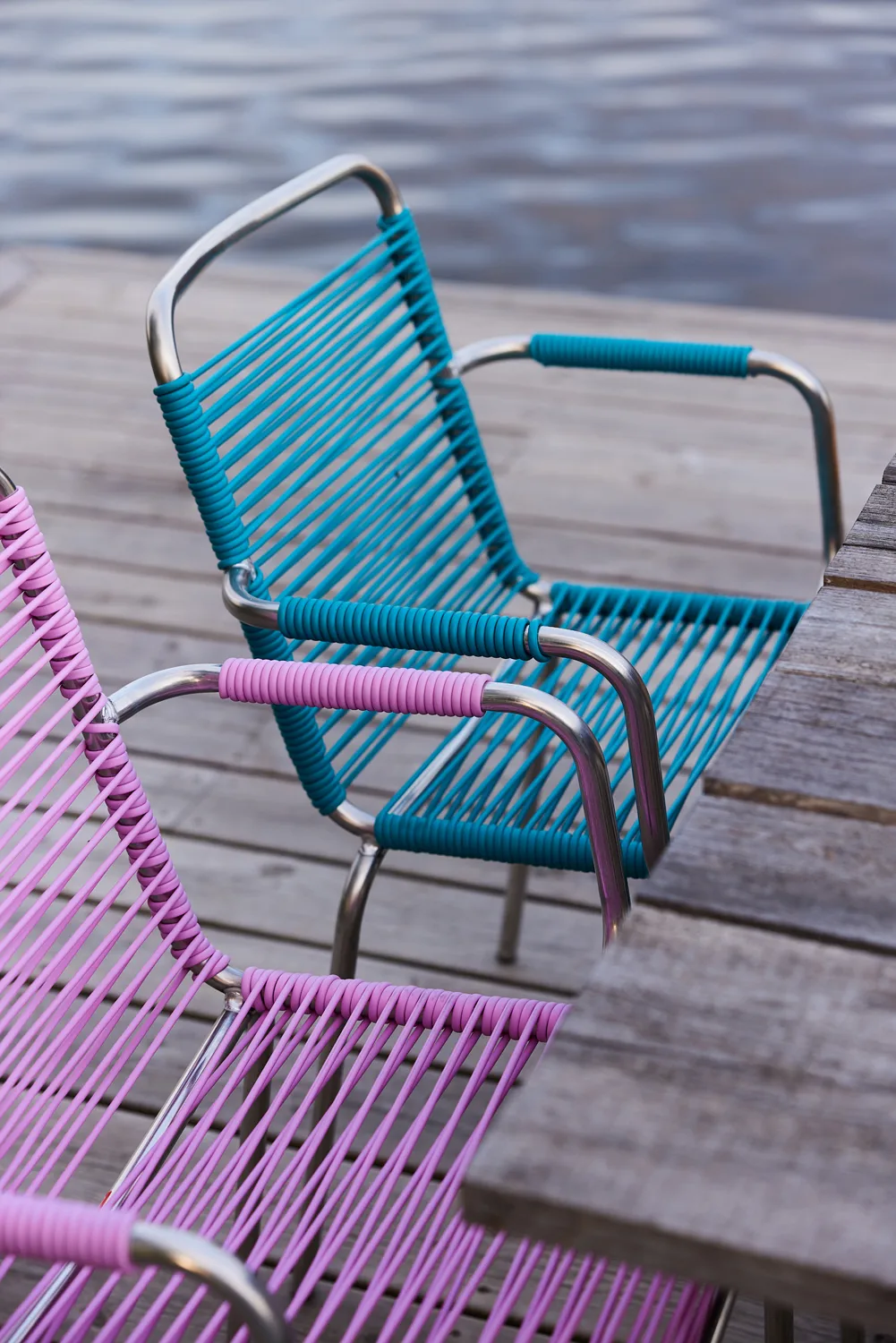 Mya Spaghetti armchair, Turquoise Fiam