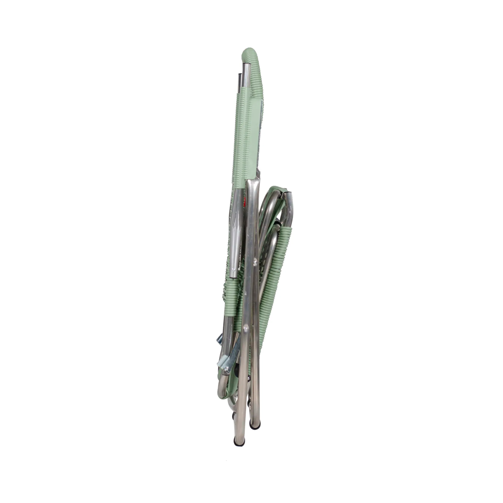 Spaghetti sun lounger with footrest, Sage green Fiam