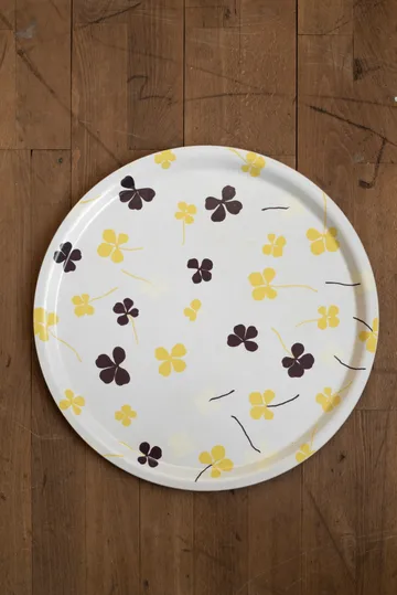 Clover tray Ø38 cm - White-yellow - Fine Little Day