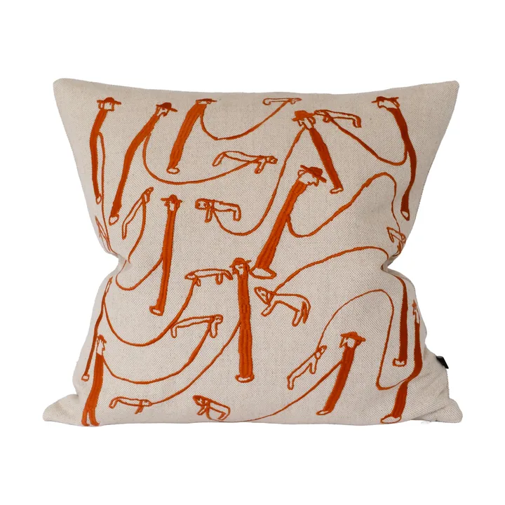 Dog walk cushion cover 48x48 cm - Natural-orange - Fine Little Day