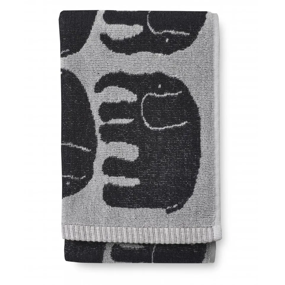 Elefantti hand towel 50x70 cm, Black-grey Finlayson
