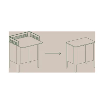 Nova changing table 80x101 cm - Oak - FLEXA