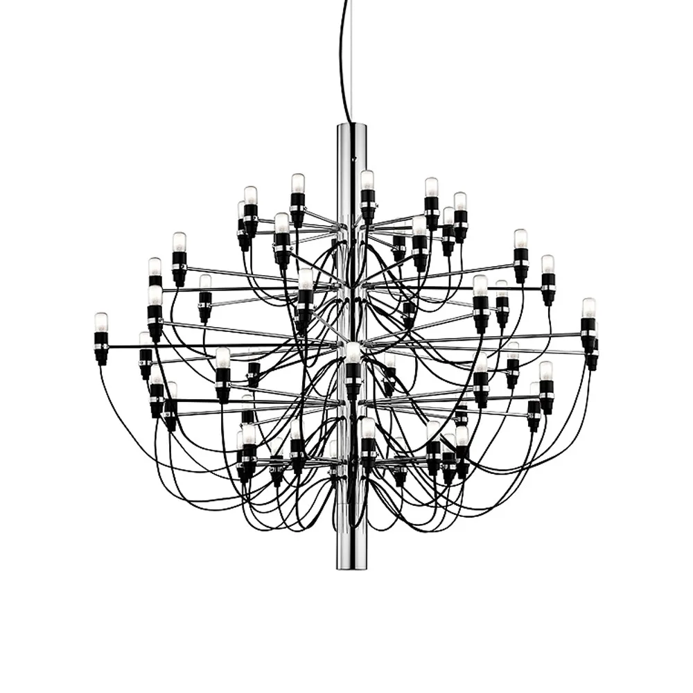 2097 Sarfatti chandelier, Chrome 50 lamps Flos