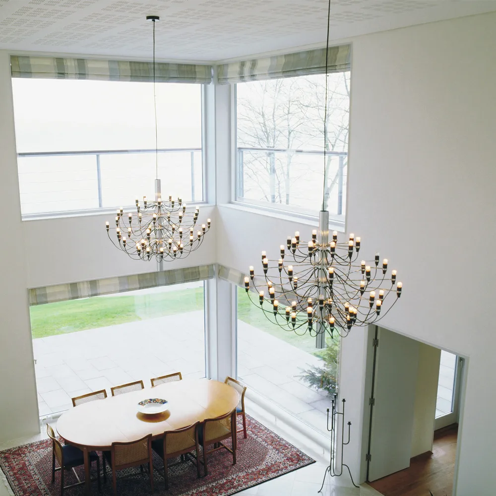 2097 Sarfatti chandelier LED, Chrome 50 lamps Flos
