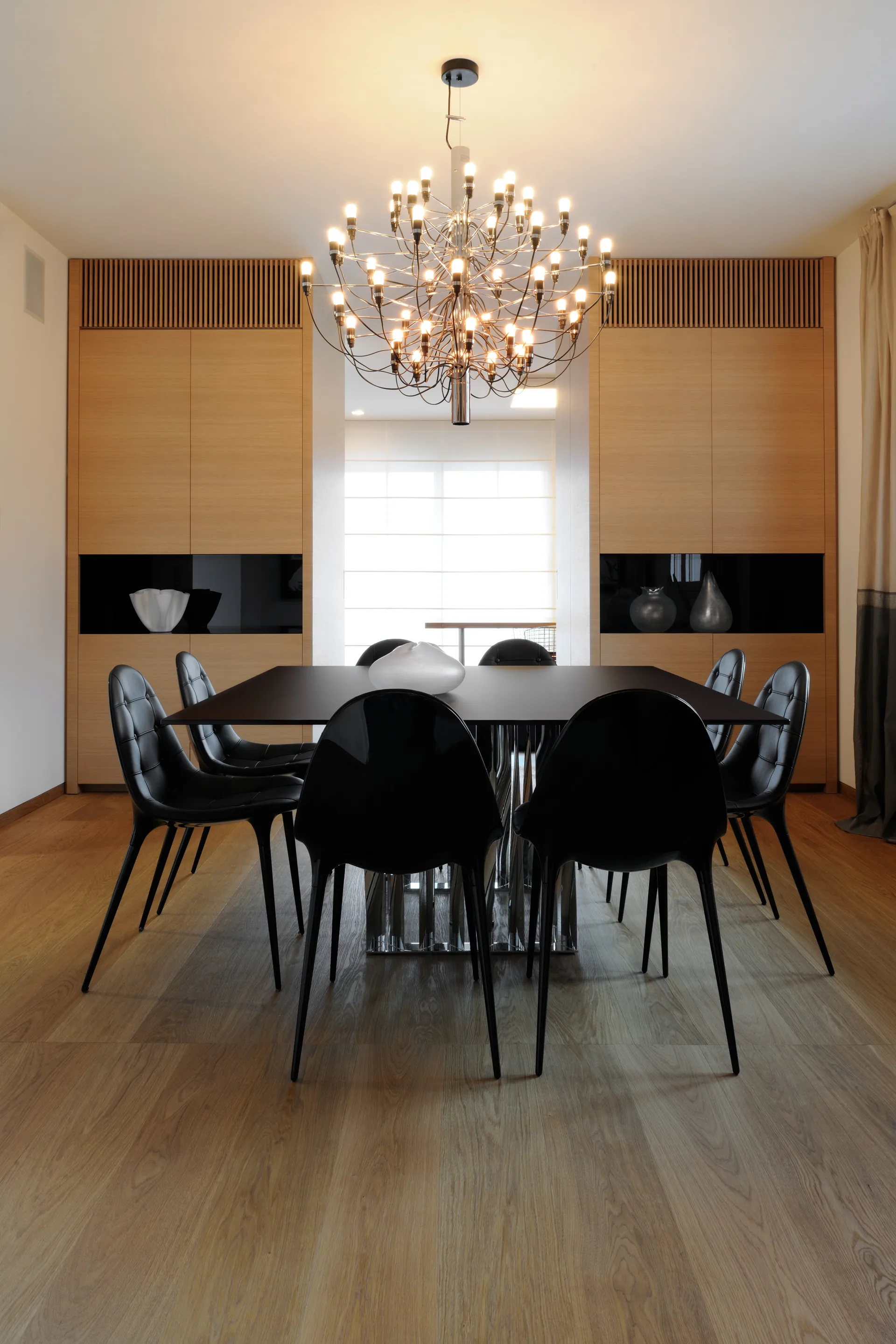 2097 Sarfatti chandelier LED, Chrome 50 lamps Flos