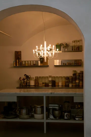2097 Sarfatti chandelier LED - Matte White 18 Lamps - Flos