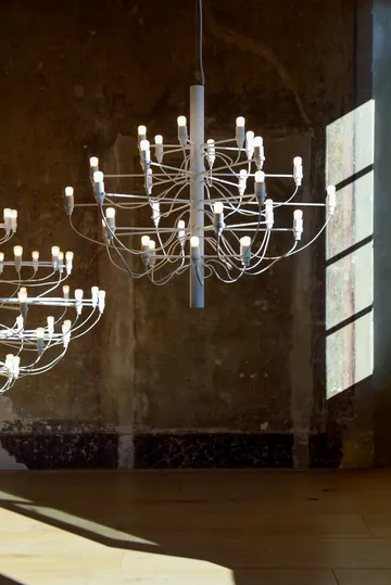 2097 Sarfatti chandelier LED - Matte White 30 lamps - Flos
