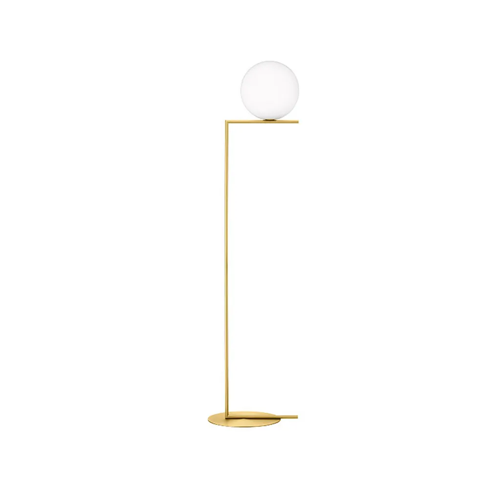 IC Lights F2 floor lamp, Brushed brass, opal Flos