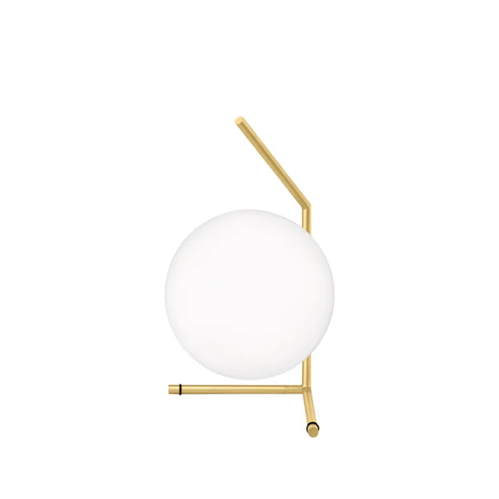 IC lights T1 low table lamp, Brushed brass, opal Flos