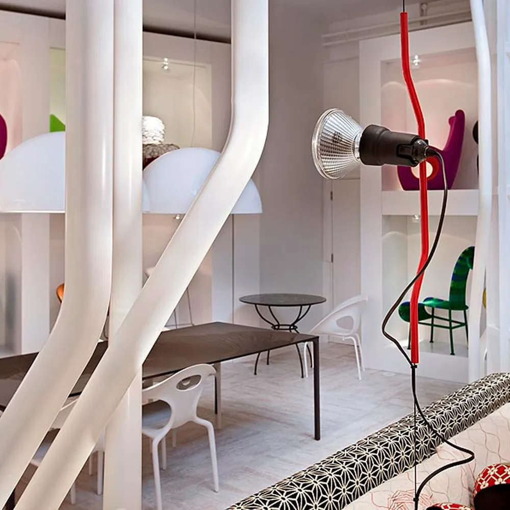 Parentesi floor and ceiling lamp, Nickel Flos