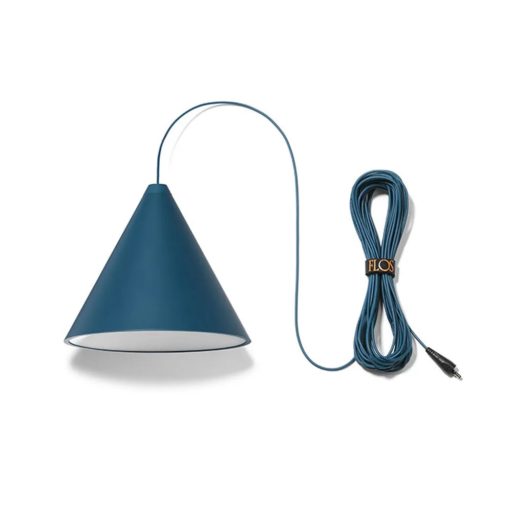 String Light Cone pendant, Blue, 22 m cable Flos