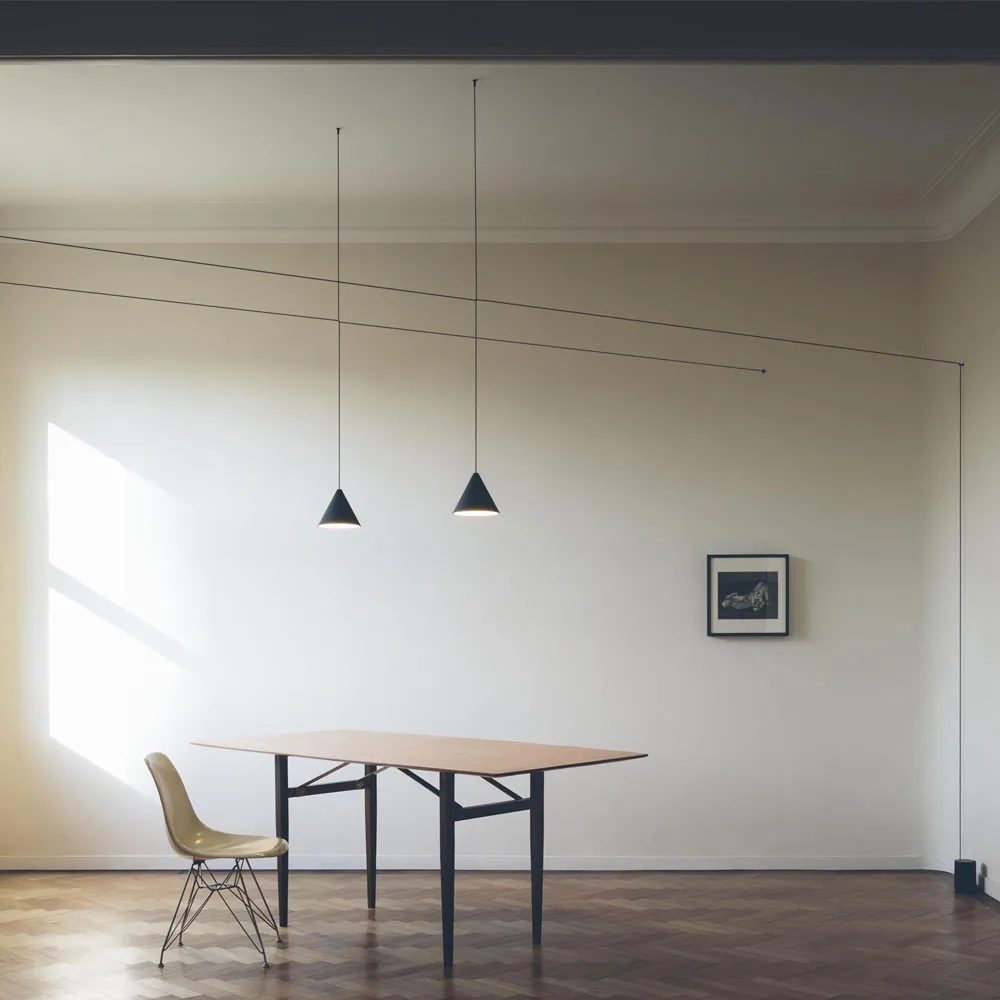 String Light Cone pendant, Blue, 22 m cable Flos