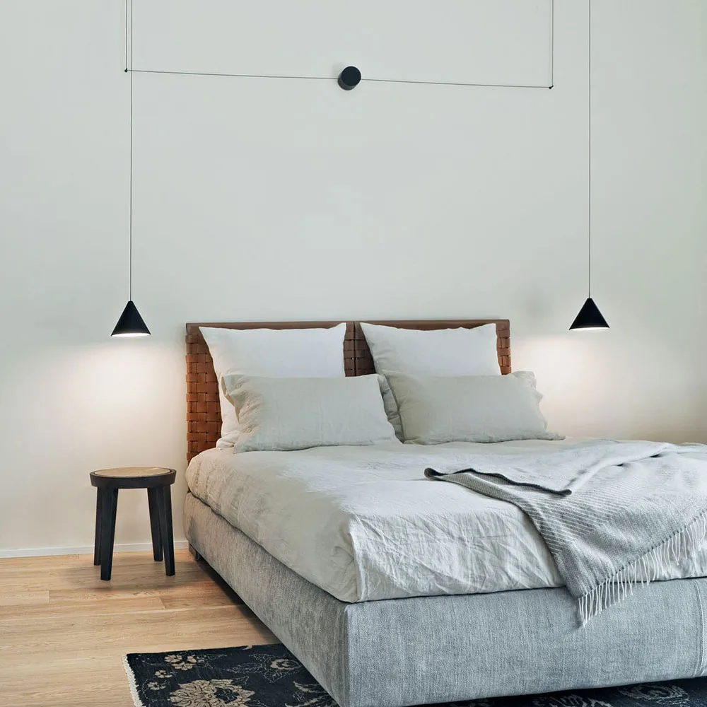 String Light Cone pendant, Blue, 22 m cable Flos