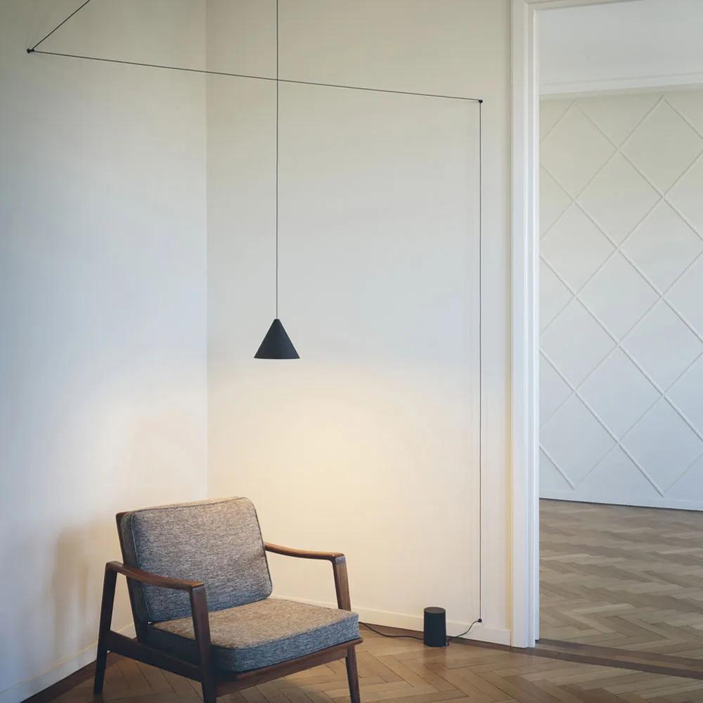 String Light Cone pendant, Blue, 22 m cable Flos