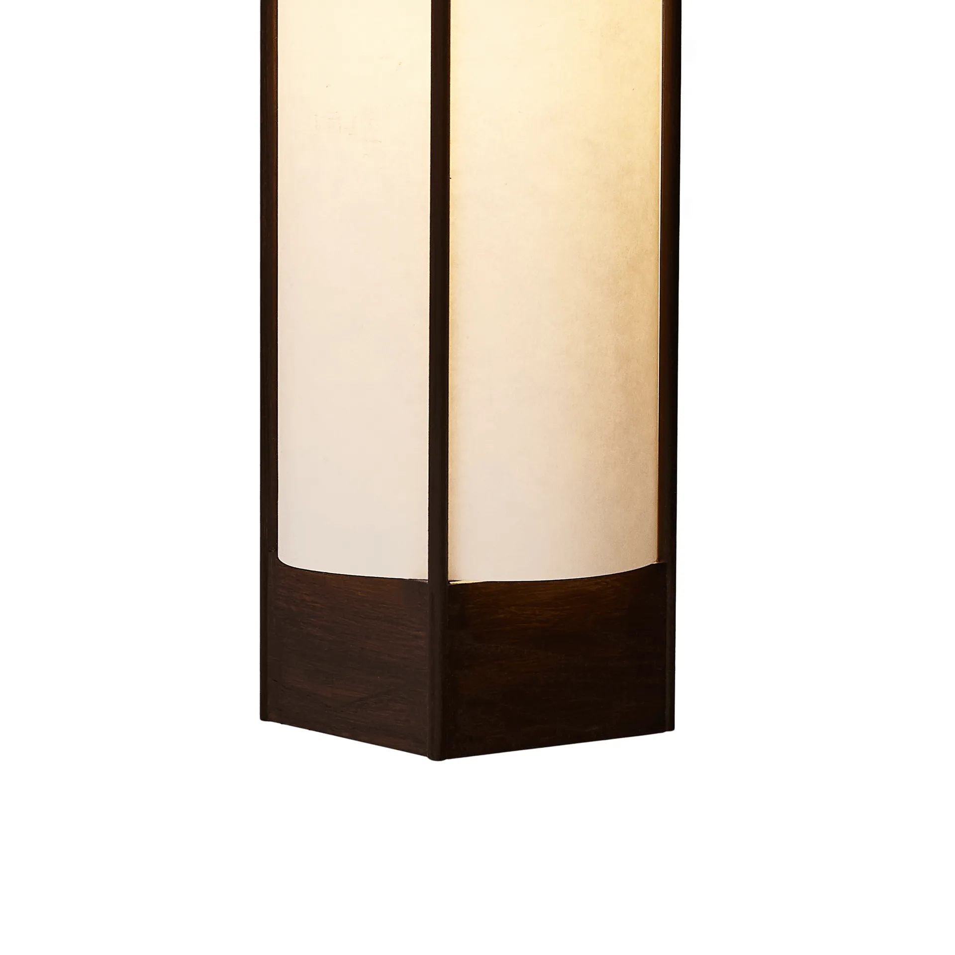 Andon pendant lamp, Dark brown ash, long Form & Refine