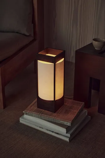Andon table lamp - Dark brown ash, 32 cm - Form & Refine