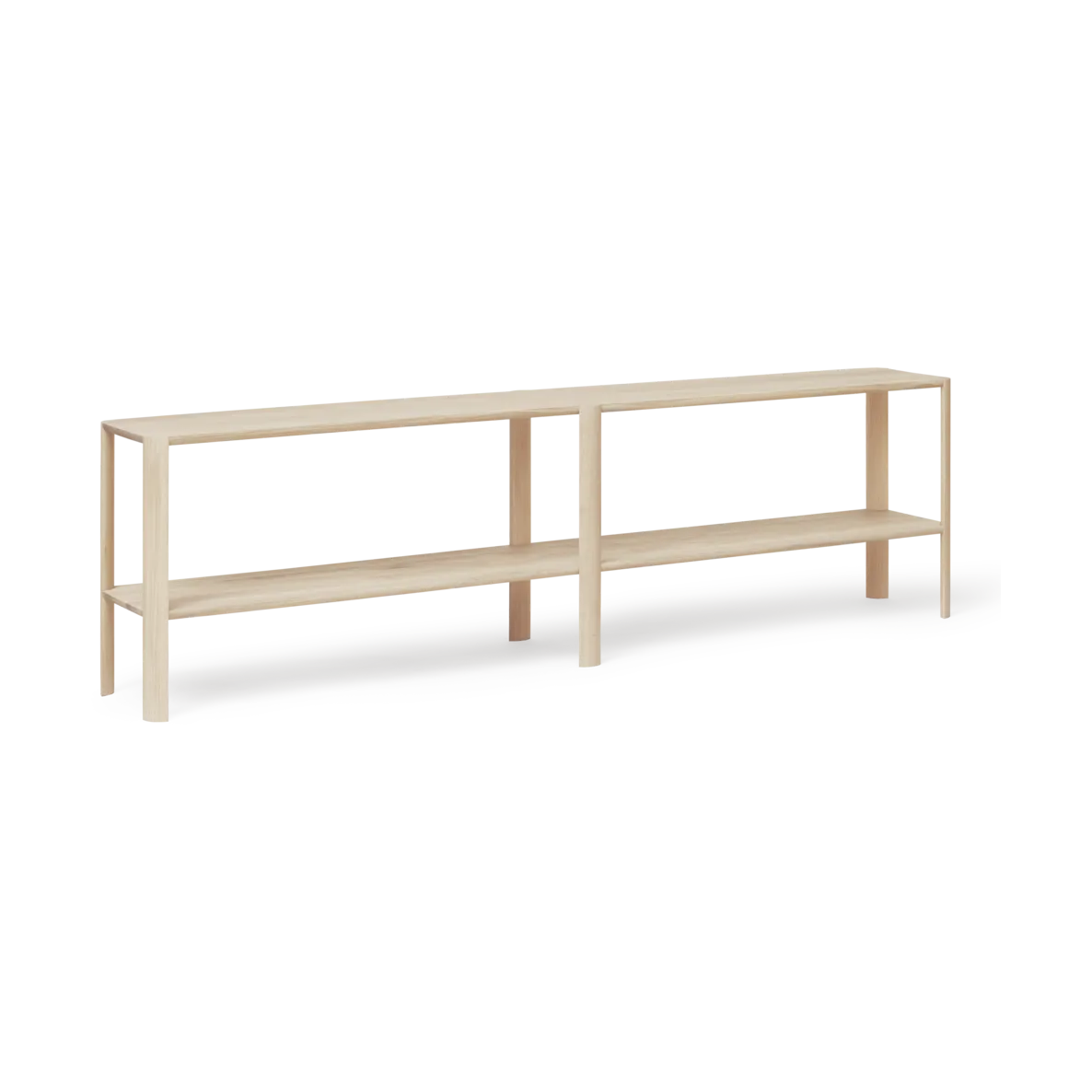 Leaf shelf 2 shelves 57x200 cm, White oak Form & Refine