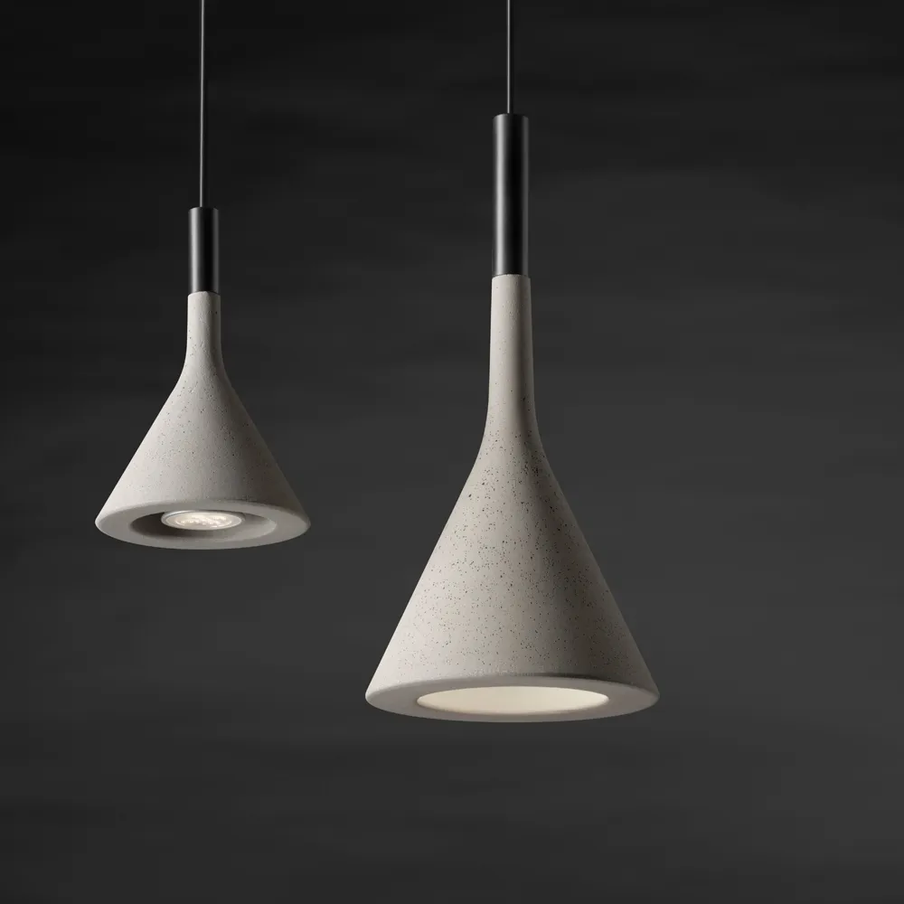 Aplomb mini pendant, Grey, grigio concrete Foscarini