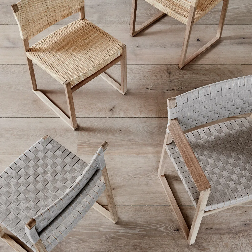 BM61 chair, Braided natural-lacquered oak frame Fredericia Furniture