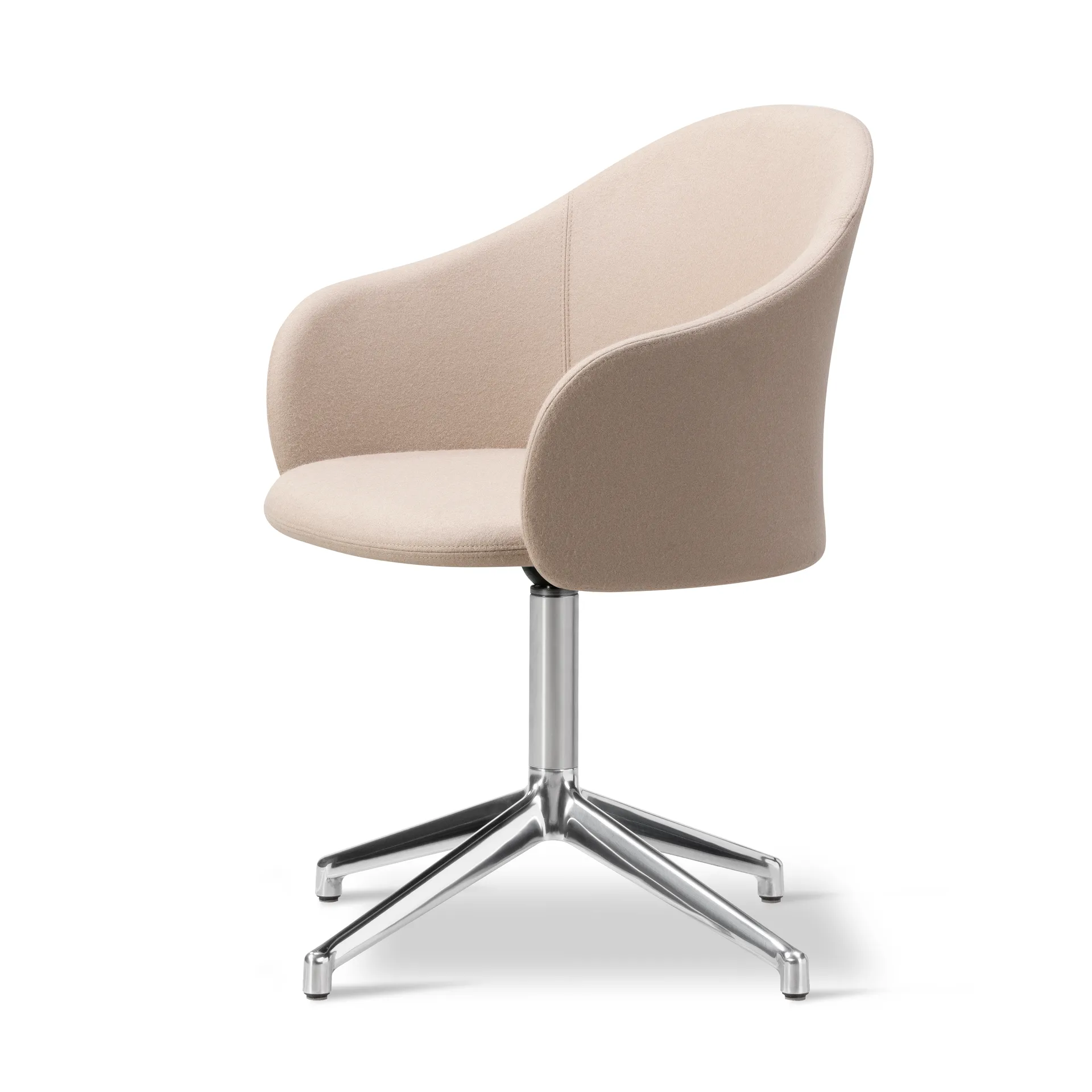 Gomo Armchair armchair swivel base 4-star, Blazer CUZ47 Fairfield-polished aluminium Fredericia Furniture
