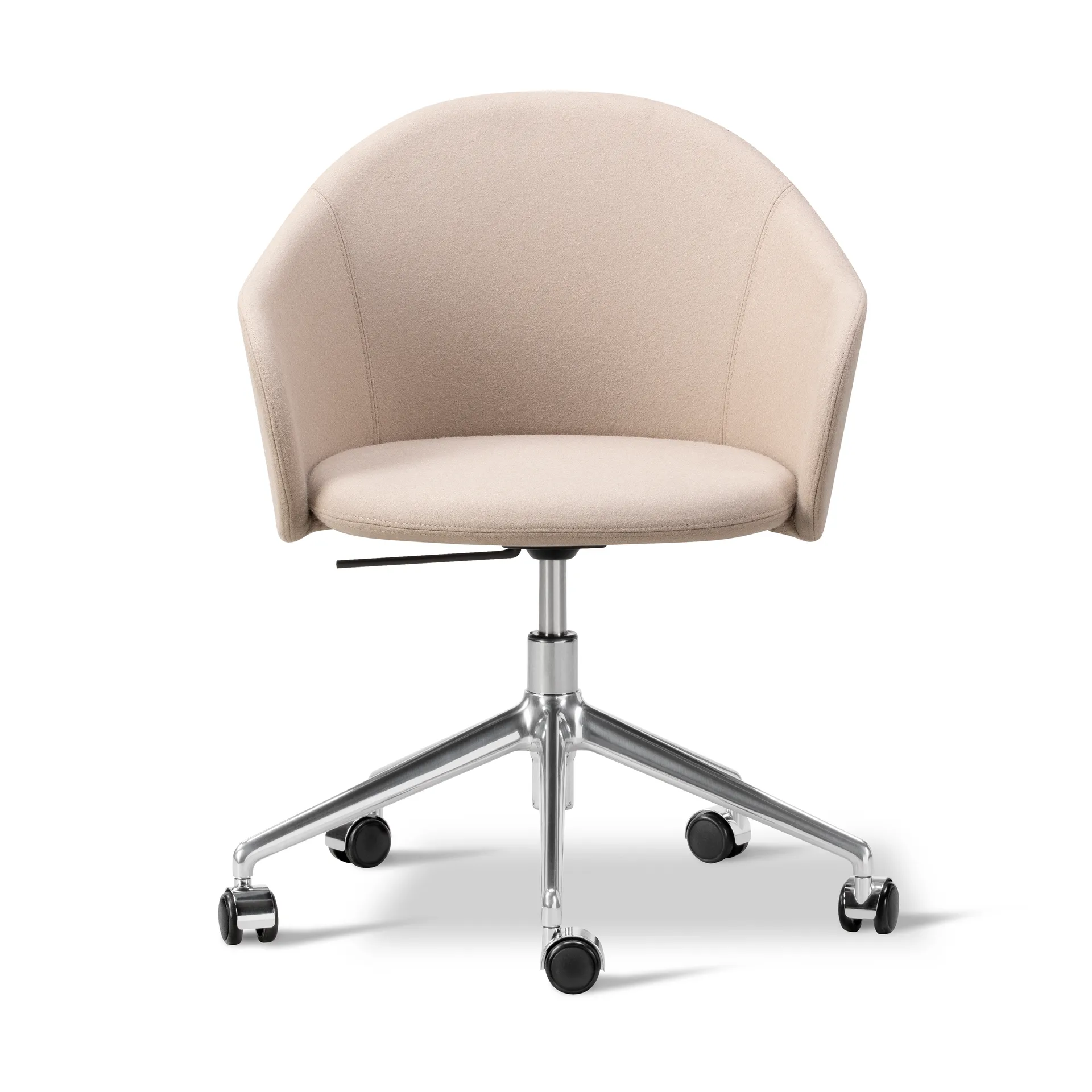 Gomo Armchair armchair swivel base 5-star, Blazer CUZ47 Fairfield-polished aluminium Fredericia Furniture