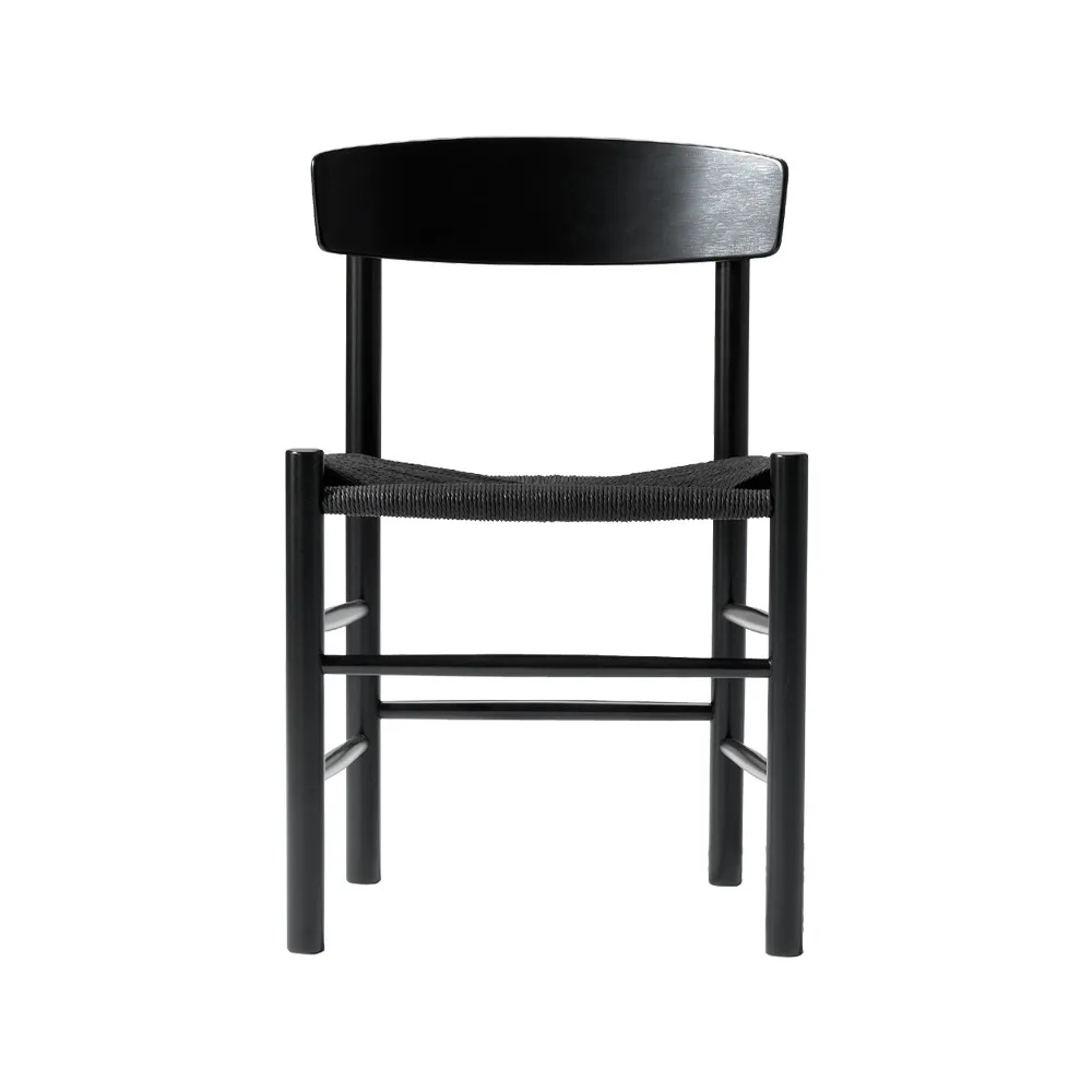 J39 chair, Black lacquered oak-woven black Fredericia Furniture