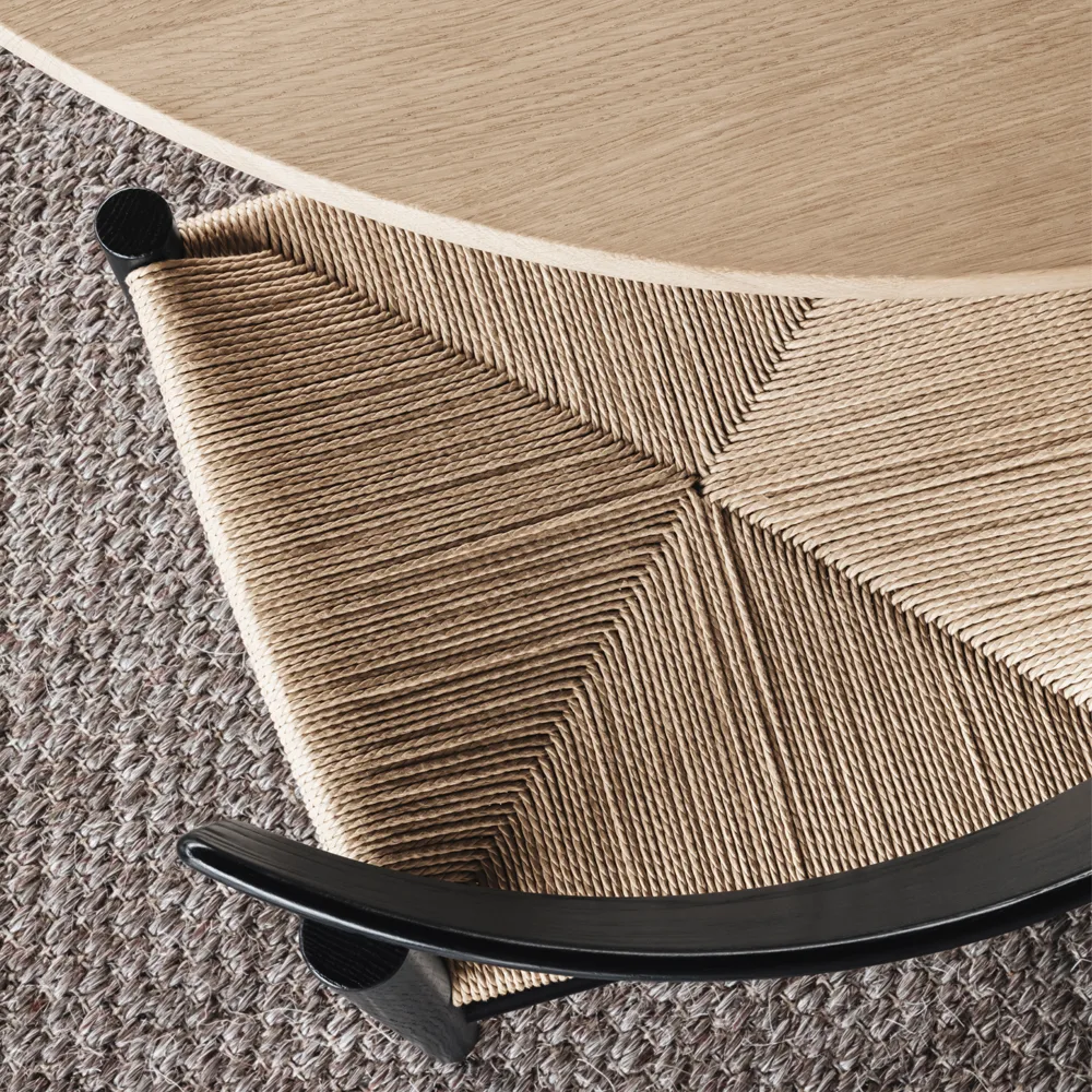 J39 chair, Black lacquered oak-woven black Fredericia Furniture