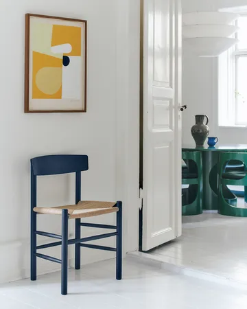 J39 chair - Indigo blue-braided natural - Fredericia Furniture