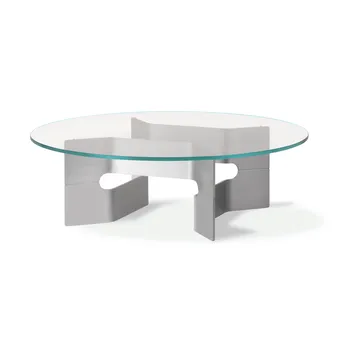 JG coffee table Ø98 cm - Glass-brushed aluminium - Fredericia Furniture