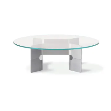 JG coffee table Ø98 cm - Glass-brushed aluminium - Fredericia Furniture