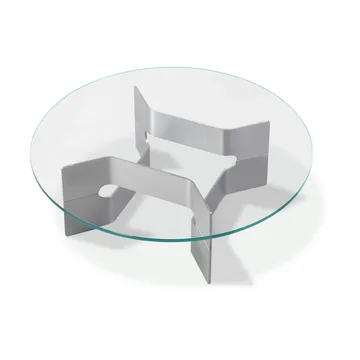 JG coffee table Ø98 cm - Glass-brushed aluminium - Fredericia Furniture