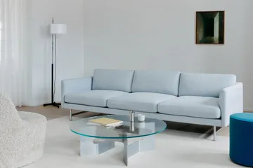 JG coffee table Ø98 cm - Glass-brushed aluminium - Fredericia Furniture