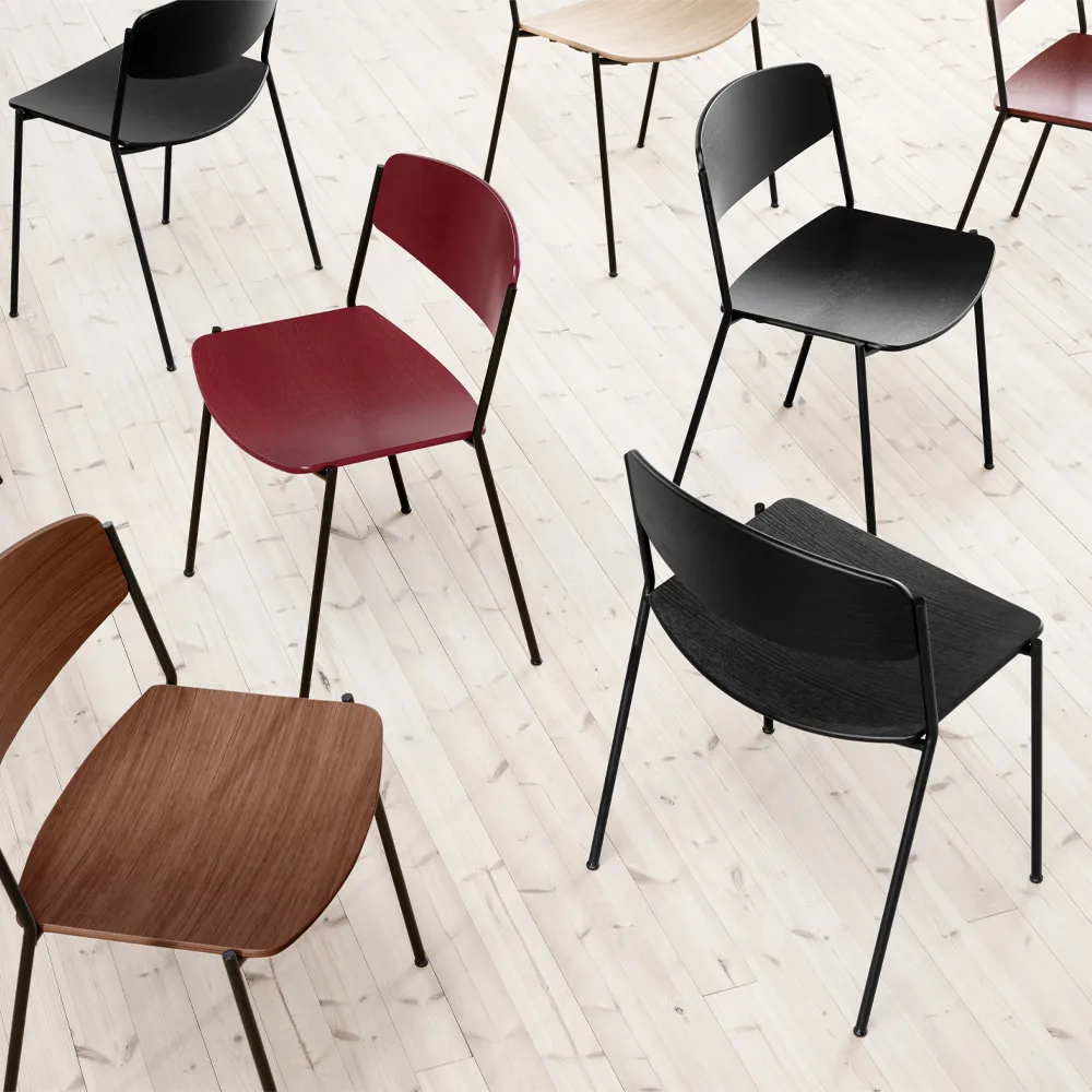 Lynderup 3080 chair, Lacquered oak-black steel frame Fredericia Furniture