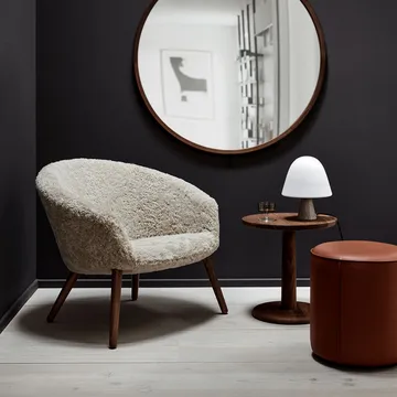 Mono seat pouf - Grand linen beige, Ø39 cm - Fredericia Furniture