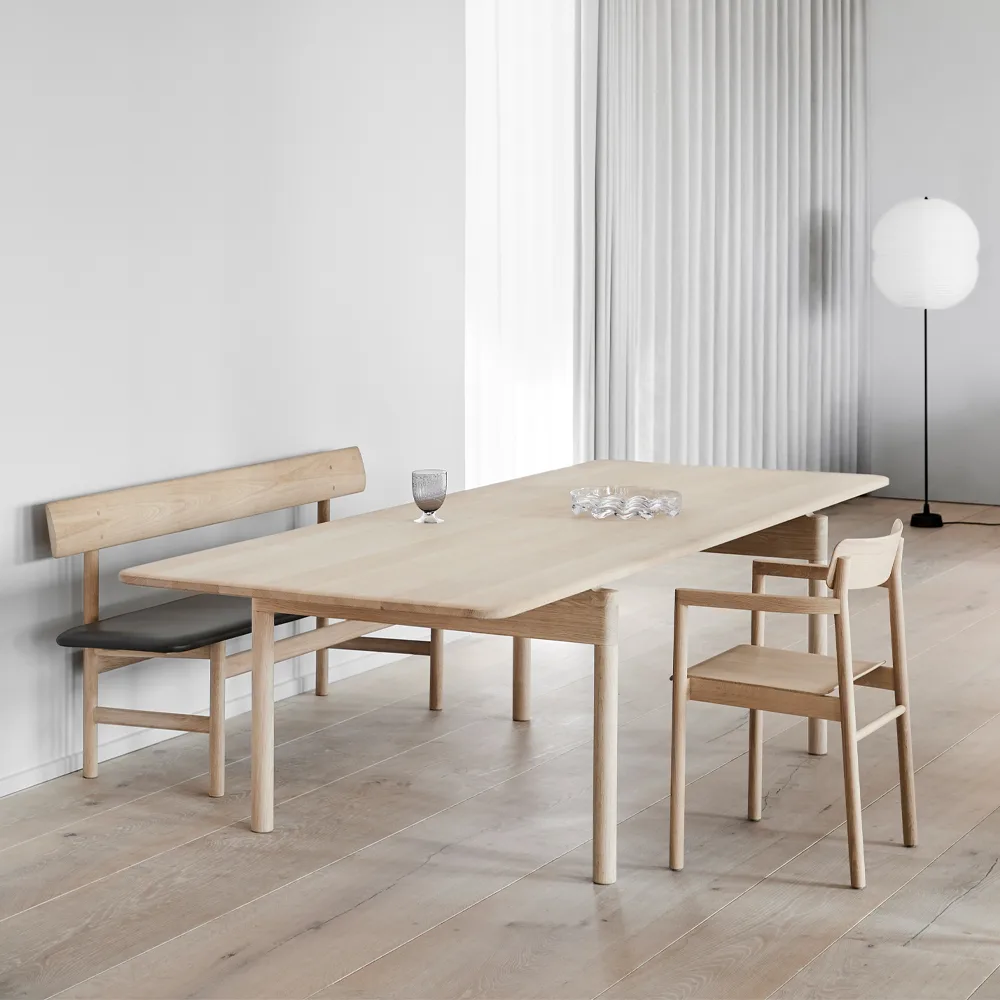 Post 6438 dining table, Light oiled oak, 100x225 cm Fredericia Furniture