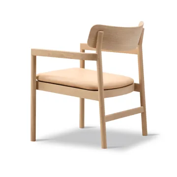 Post lounge chair - Vegeta leather-light oiled oak - Fredericia Furniture