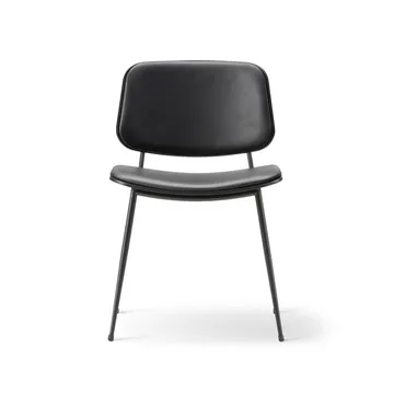 Søborg 3062 Metal chair fully upholstered - Leather omni 301 black-black - Fredericia Furniture