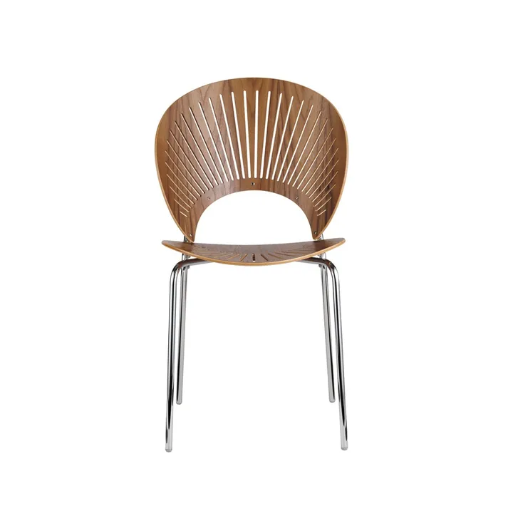 Trinidad 3398 chair - Clear lacquered walnut-leg chrome - Fredericia Furniture