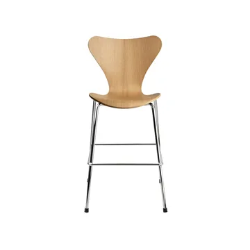 3177 Series 7 Junior chair chrome - Lacquered oak veneer - Fritz Hansen