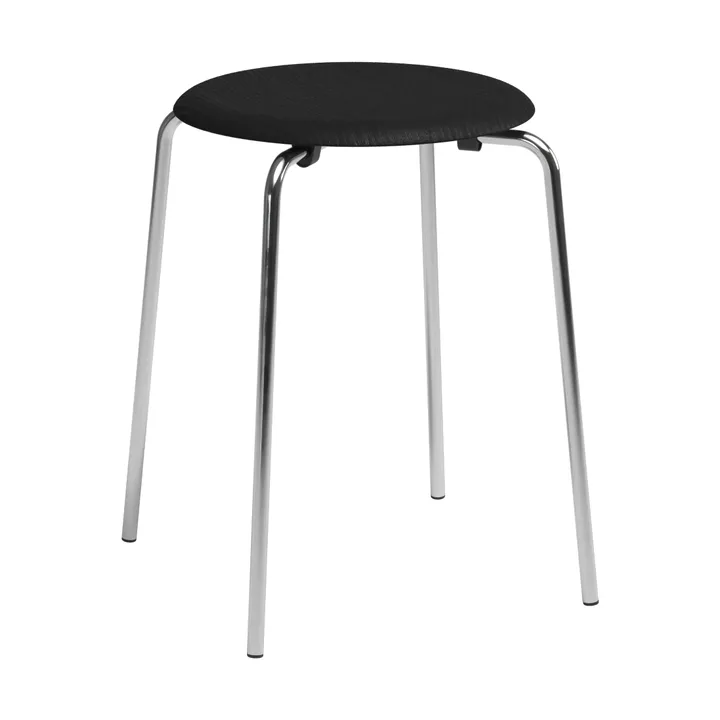 Dot stool - Black ash-chrome - Fritz Hansen