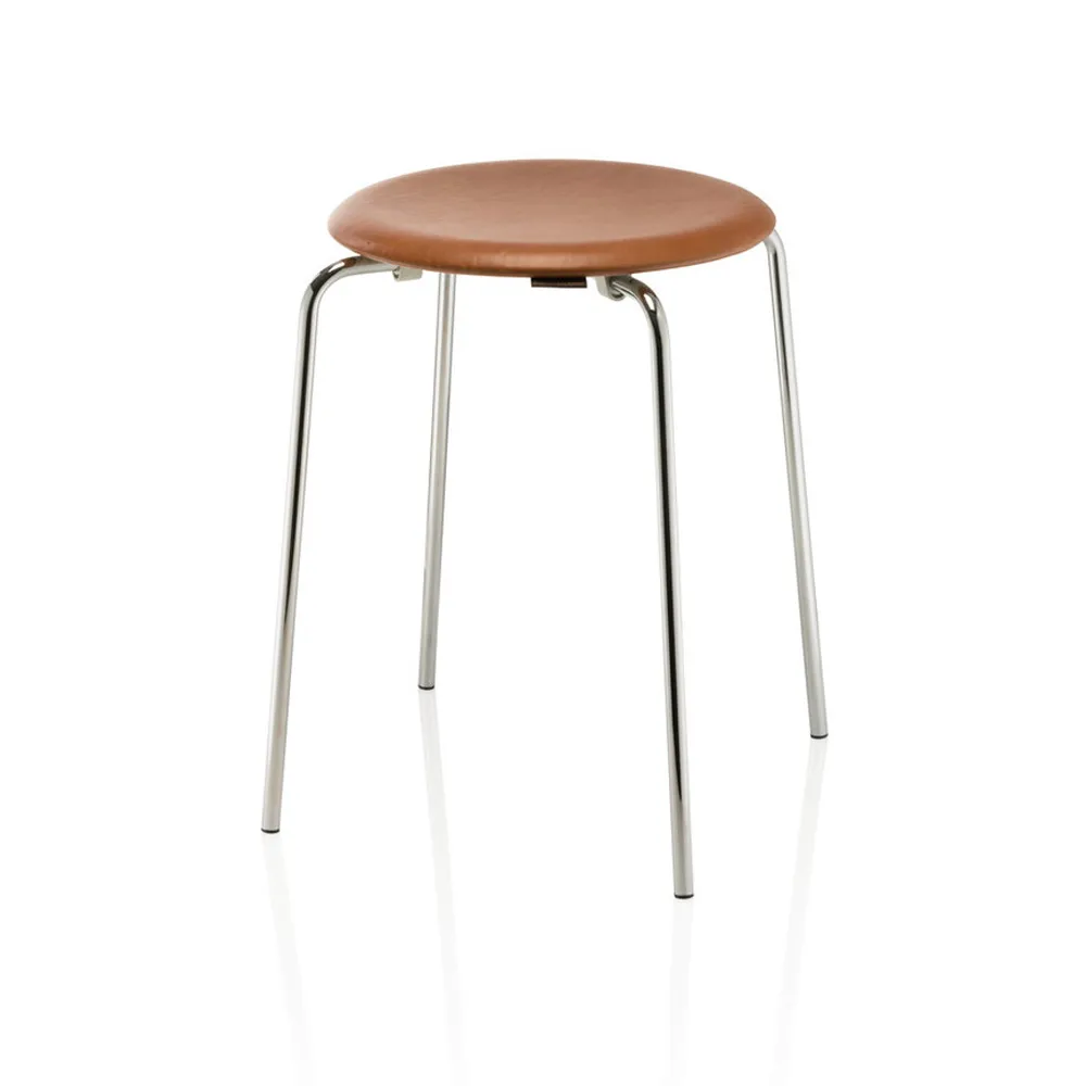 Dot stool leather, Walnut Fritz Hansen
