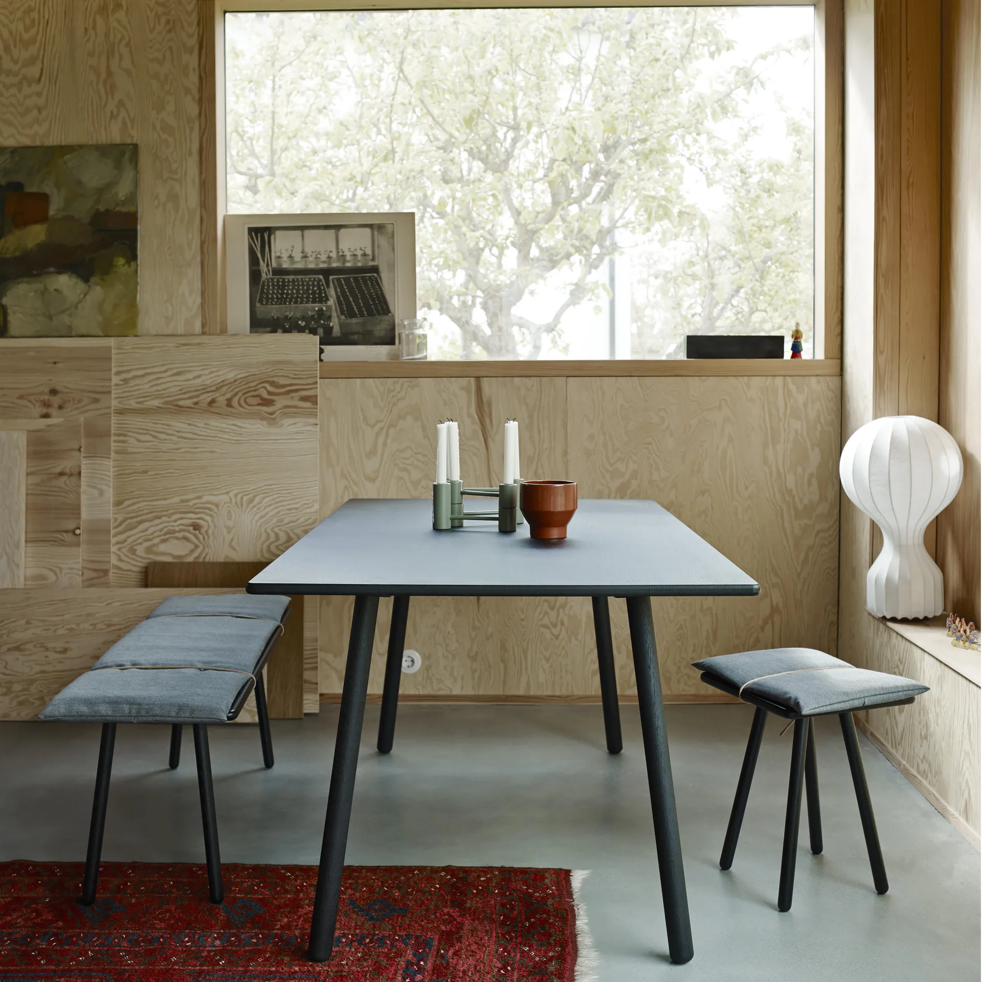 Georg stool, black-painted oak Fritz Hansen