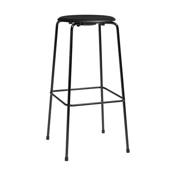 High Dot bar stool - Essential leather black-black steel - Fritz Hansen