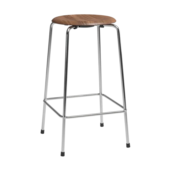 High Dot counter stool 4 legs - Walnut-chrome - Fritz Hansen