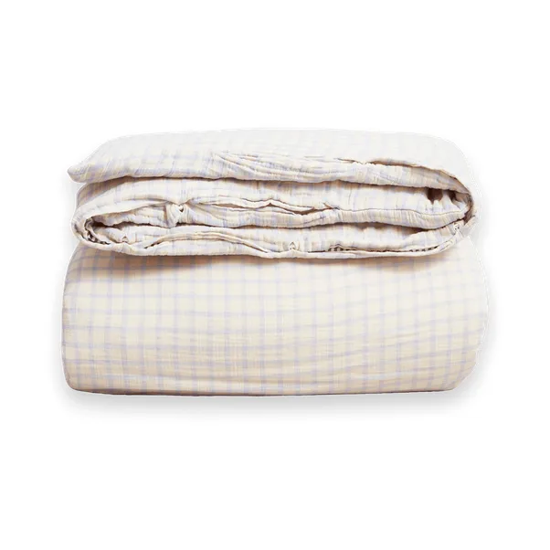 Gingham Sky Blue Muslin duvet cover double - 240x220 cm - Garbo&Friends