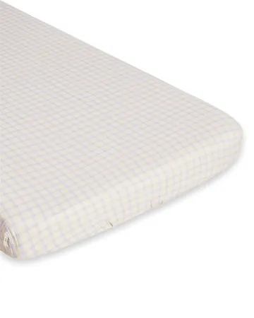 Gingham Sky Blue Muslin Fitted Sheet - 180x200x30 cm - Garbo&Friends