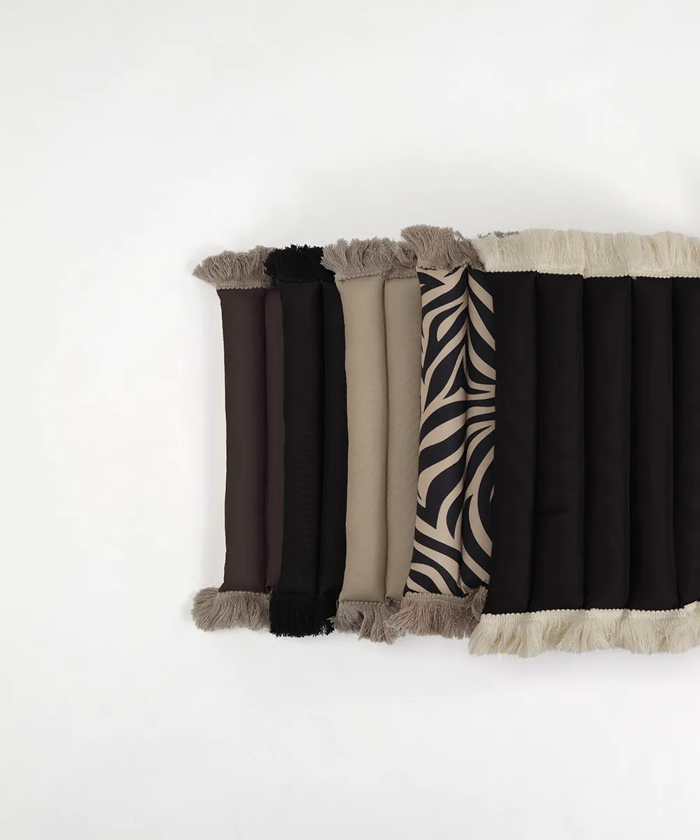 Garden Glory cushion with fringes, Brown, brown fringe, 38x120 cm Garden Glory